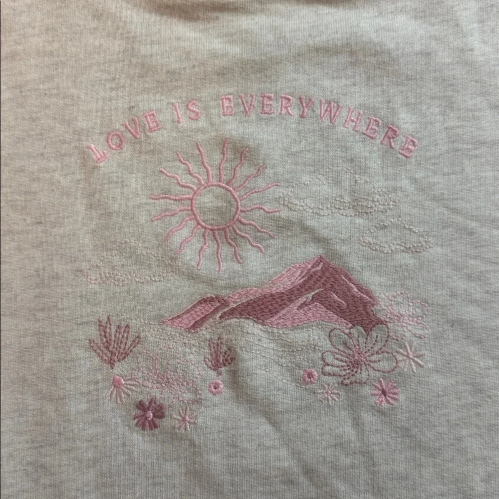 OshKosh sweatshirt Cream size 10 cotton crewneck pink spring embroidered
